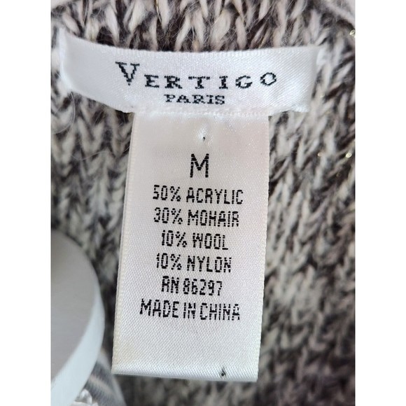 Vertigo Paris  Mohair Wool Blend Coat Cardigan Size M‎ Brown Gold Specks - Picture 9 of 14